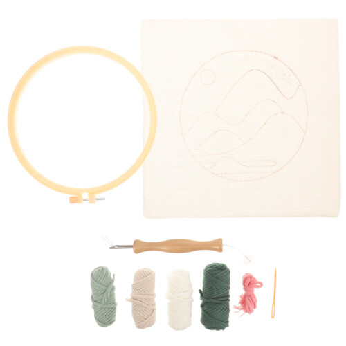 2Ensembles Ensemble DIY Punch Needle Kits Faciles En Bois Coton Assortis 1
