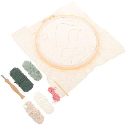2Ensembles Ensemble DIY Punch Needle Kits Faciles En Bois Coton Assortis 2