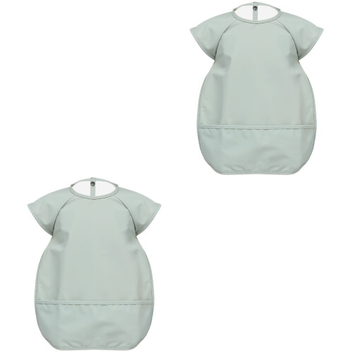 2Pièces Bavoirs Bébé Vert Imperméables Avec Côté 2