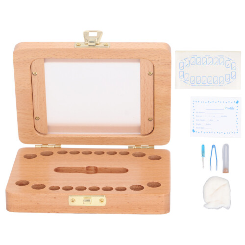 Baby Tooth Keepsake Box - Pine Wood,14x10.1x3.2cm 2