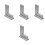 4Pièces Règle De Charpentier Argentée, Équerre Angle 90 Résistante 6