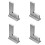 4Pièces Règle De Charpentier Argentée, Équerre Angle 90 Résistante 8