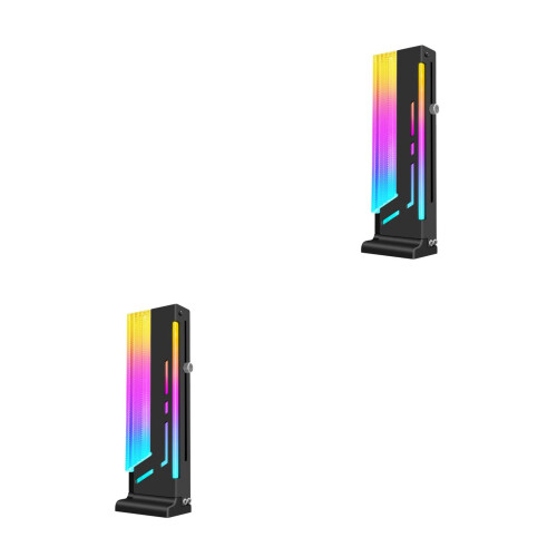 2Pièces Support GPU Magnétique Noir Avec Argb Pour Ordinateur 2