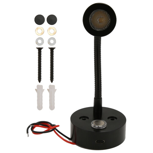 Smart Touch Switch LED Reading Lamp With USB Charging For Vehicles Featuring360Degree Flex Neck3Color Options Dimmable Light Output Shockproof