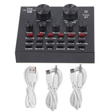 Audio Live Broadcast Sound Card USB External Mixer With Reverb Control And Multiple Sound Effects For Karaoke Recording Podcast Streaming Gaming