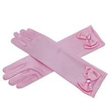 Bridal Shower Princess Gloves, Stretch Satin Dress Gloves With Cartoon Image Design Comfortable Fabric For Formal Occasions Theme Parties Role Play