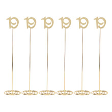 Porte-cartes de table doré, supports pour numéros de table, design élégant, matériau robuste, pinces à photos en forme de diamant, porte-cartes