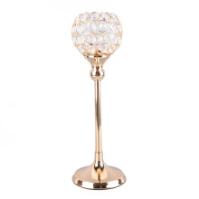 Portacandele in cristallo scintillanti per decorazioni nuziali e per feste, candelabri robusti di ispirazione europea con finitura dorata e design