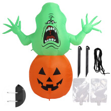 Nadmuchiwana dynia LED na Halloween, wodoodporna, do użytku na zewnątrz i wewnątrz, z grubej tkaniny Oxford, samopompująca, z dmuchawą w