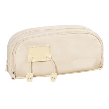 Fashionable Canvas Pencil Pouch With Zipper, Large Capacity Multi Layered Storage Stationery Bag For Kids Teenagers Adults, Spacious Interior