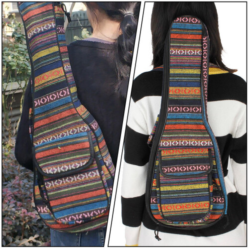 1Pièces Sac Organiseur Ukulélé En Coton Avec 2