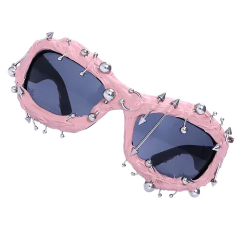 Γυαλιά ηλίου Punk Rivet Frame με σκελετό Novelty Frame, Δημοφιλή γυαλιά ηλίου Hiphop Dance για 2