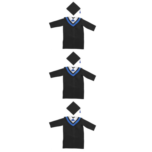 3Pièces Costume De Remise Diplômes Noir Et 1