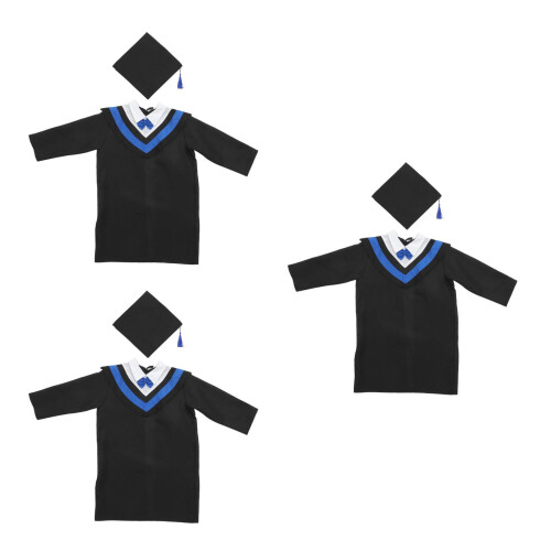 3Pièces Costume De Remise Diplômes Noir Et 2