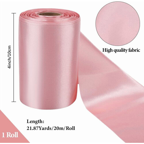 Κορδέλα σατέν ροζ διπλής όψης 22Yards4", εξαιρετικά φαρδιά πολυεστέρας, συμβατή με 1