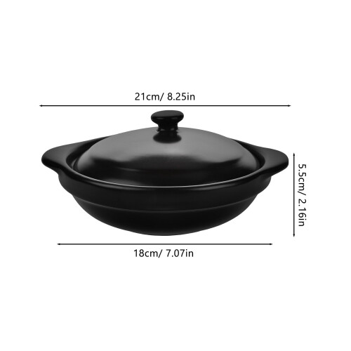 2Pièces Casseroles Céramiques Noires Multi-Usages Ergonomique 1