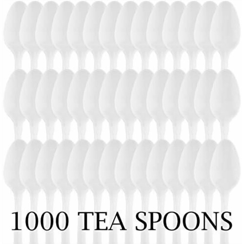 Cutlery Plastic Teaspoons Medium Weight Disposable Silverware White (1000 Count) 2