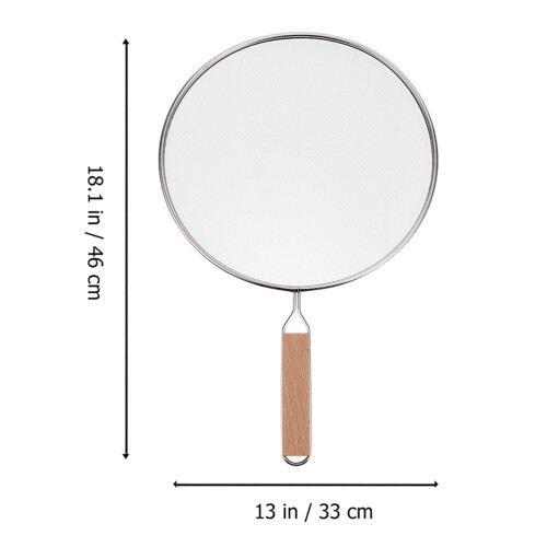 2Pièces Écran Anti-Projection Huile Fine Manche Bois 1