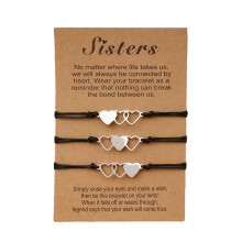 Verstellbare Herzarmbänder aus Edelstahl, passendes Herzdesign, Freundschaftsgeschenk, Muttertagsgeschenk, bedeutungsvolles Design,