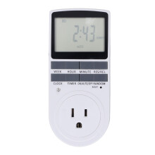 Programmable Digital Light Switch Timer Plug Manual Override Switch Super Large LCD Display With Built-in Backup Battery Digital Countdown Plug-in
