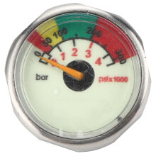 High Performance Air Pressure Gauge Aesthetically Pleasing, 304Stainless Steel Dual Measurement Scale In BAR PSI Waterproof Up To30Meters Sturdy