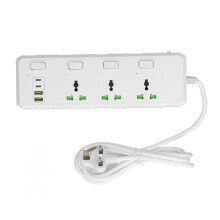 Fire Resistant Power Strip With USB Ports Universal Power Strip Surge Protector Adjustable Outlets Wall Mountable Extension Cord Multi Charging For