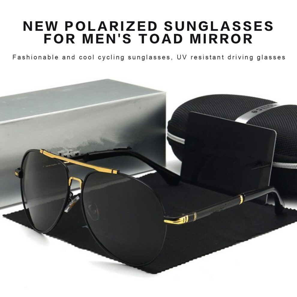 Bright-Home (Black Frame Silver Edge Nude Mirror) Men Polarized Sunglasses Uv400 Protection Mirrored Lens Metal Frame For Driving Cycling Camping Fishing