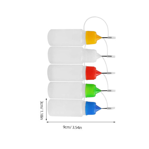 40Pièces Flacons Squeeze Buse Fine Colle Liquide Multiusage Couleurs 2