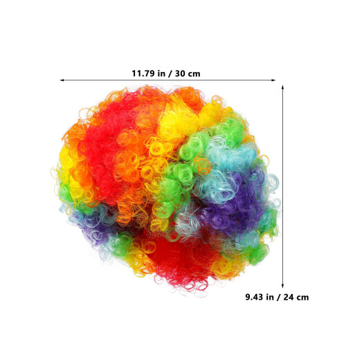 10Pièces Perruques Afro Clown Souples Multicolores Pour Cosplay 2