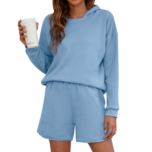 Γυναικεία σετ oversized φούτερ με ανοιχτό τελείωμα, σετ προπόνησης με μακριά μανίκια