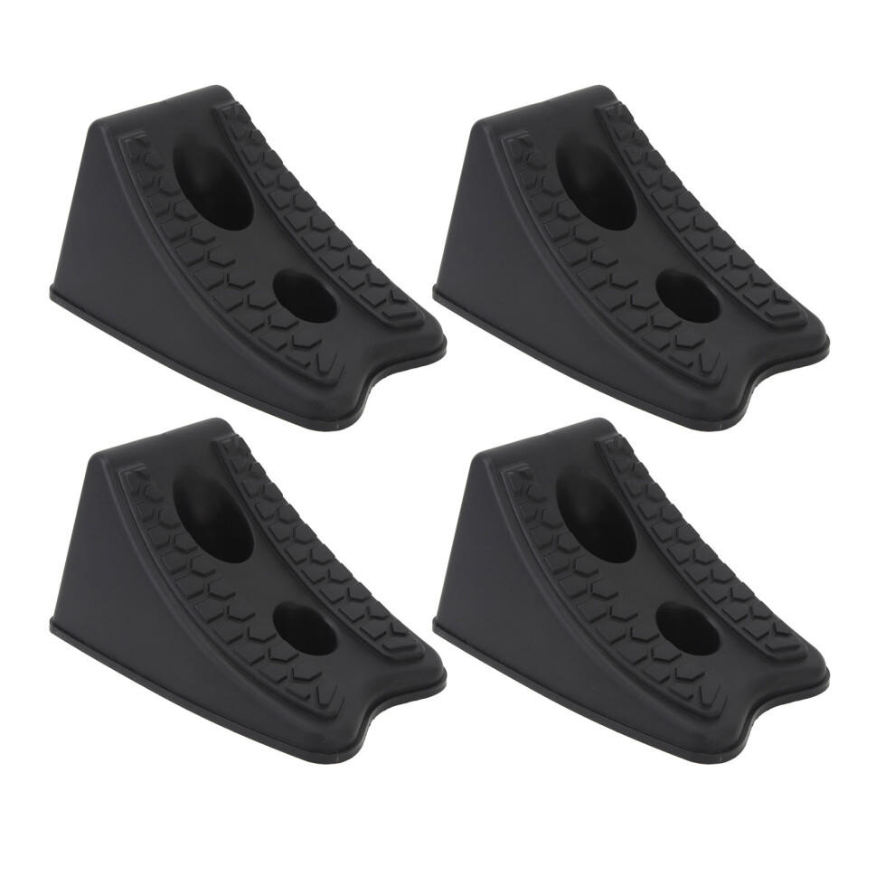 Lightweight Wheel Chocks For Cars, Compact Design Non Slip Heavy Duty Wedge With Triangular Shape Stackable Durable Stoppers For Rvs Trucks Trailers 9071309193978