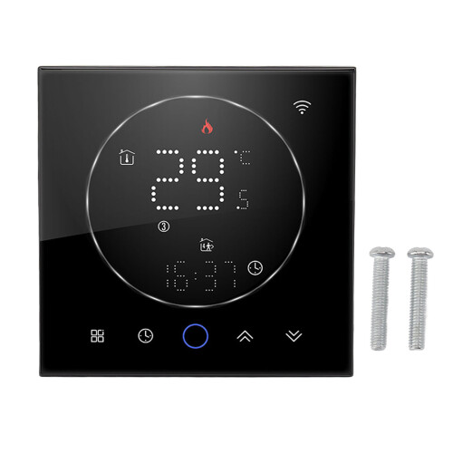 Smart LCD Thermostat Programmable Controller Accurate Heating Regulation Energy Efficiency Voice Command Ready