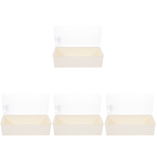 4Pièces Porte-Couverts Beige Multi-Fonction Couvercle Transparent 1