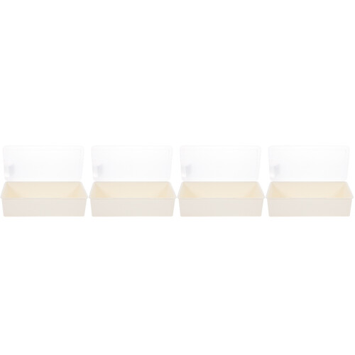 4Pièces Porte-Couverts Beige Multi-Fonction Couvercle Transparent 2