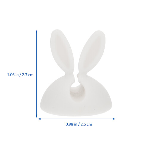 20Pièces Clips De Gestion De Câbles Tpr Blanc Design Lapin 1