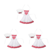 3Sets Toddler Chef Costume Kit Multi Color Polyester Baby Photo Outfit