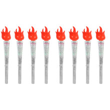 8Pcs Silver ABS Artificial Torch Toys Portable Party Props for Cosplay