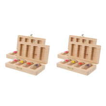 2Stk Aufbewahrungsbox Babyhaare Light Yellow Holz
