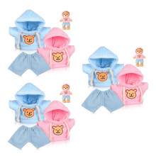 3Ensembles Vêtements Ours En Peluche Mini En Tissu Coloré Pour