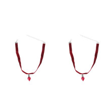 2Stk Halskette Mit Samtband Schwarze Damen Schmuck