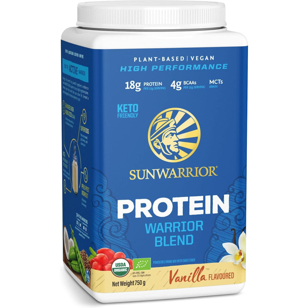 Sunwarrior (750G) Organic Plant-Based Protein Powder, Vanilla