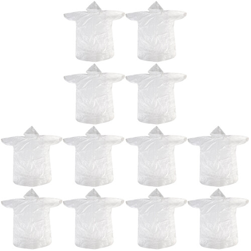 12Pièces Poncho Jetable Transparent Unisexe Durable Et 2