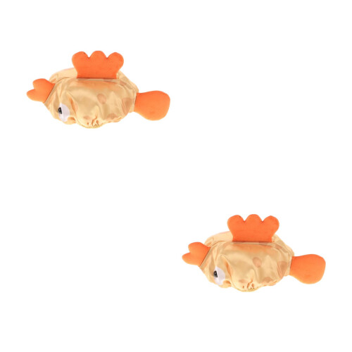 2Pièces Bonnet Douche PVC Coloré Étanche Chef Animaux 3D Réglable 2