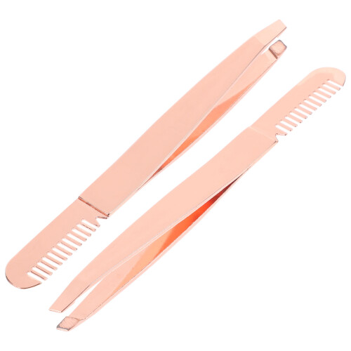 4Pièces Pince À Épiler Sourcils Et Acier Rose Or Précise 2