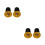 2Paires Bouchons Guidon Or Compatibles 22-24Mm Solides 10