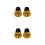 2Paires Bouchons Guidon Or Compatibles 22-24Mm Solides 11