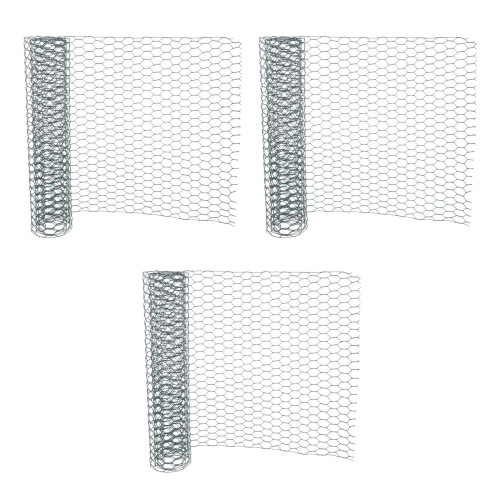 3Pièces Grillage À Poules Vert En Fer Pour Jardin 2
