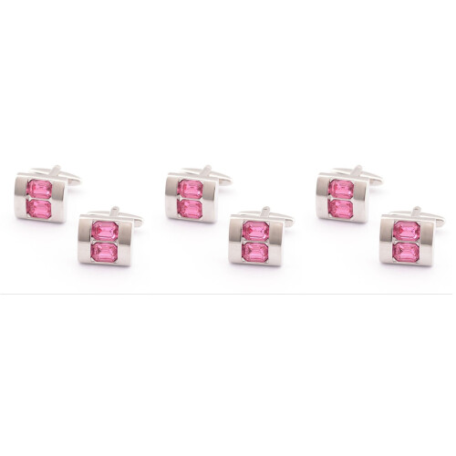 3Pièces Boutons Manchette Cuivre Rose Décor 2