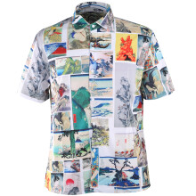 Wrinkle Free Fabric Hawaiian Shirt For Men Funny Short Sleeve Tropical Print Breathable Material Eye-Catching Design Flattering Fit Gift For Any