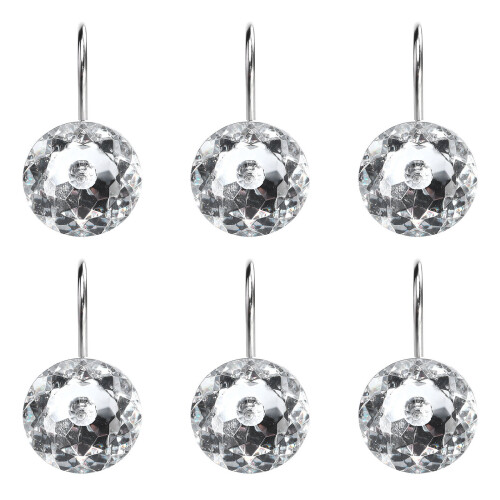 Curtain Hooks Shower Hooks Rhinestone 12pcs 6.2x5cm